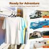 imageHOUSE DAY Foldable Travel Hangers 20 Pack w10 Clips Cruise Essentials 2025 Portable Hangers Collapsible Hanger Plastic Travel Must Haves for Suitcase Hotel RV Road Trip Flying CampingBlackBlack