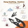 imageHOUSE DAY Foldable Travel Hangers 20 Pack w10 Clips Cruise Essentials 2025 Portable Hangers Collapsible Hanger Plastic Travel Must Haves for Suitcase Hotel RV Road Trip Flying CampingBlackBlack