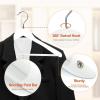 imageHOUSE DAY 165quot Wooden Suit Hangers 6 PackHeavy Duty Wide Shoulder Hangers Solid Wood Coat Hangers with NonSlip Pant Bar for Petite Adults Teens and Small Suits Coats Jackets WhiteWhite