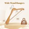 imageHOUSE DAY 165quot Wooden Suit Hangers 6 PackHeavy Duty Wide Shoulder Hangers Solid Wood Coat Hangers with NonSlip Pant Bar for Petite Adults Teens and Small Suits Coats Jackets WhiteNatural