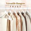 imageHOUSE DAY 165quot Wooden Suit Hangers 6 PackHeavy Duty Wide Shoulder Hangers Solid Wood Coat Hangers with NonSlip Pant Bar for Petite Adults Teens and Small Suits Coats Jackets WhiteWhite