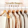 imageHOUSE DAY 165quot Wooden Suit Hangers 6 PackHeavy Duty Wide Shoulder Hangers Solid Wood Coat Hangers with NonSlip Pant Bar for Petite Adults Teens and Small Suits Coats Jackets WhiteNatural