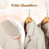 imageHOUSE DAY 165quot Wooden Suit Hangers 6 PackHeavy Duty Wide Shoulder Hangers Solid Wood Coat Hangers with NonSlip Pant Bar for Petite Adults Teens and Small Suits Coats Jackets WhiteNatural