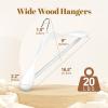 imageHOUSE DAY 165quot Wooden Suit Hangers 6 PackHeavy Duty Wide Shoulder Hangers Solid Wood Coat Hangers with NonSlip Pant Bar for Petite Adults Teens and Small Suits Coats Jackets WhiteWhite