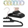 imageHOUSE DAY Premium Velvet Baby Hangers 60 Pack 114 Kids Velvet Hangers Sturdy Baby Hangers for Closet Black Baby Clothes Hangers Toddler Hangers Infant Children Non Slip Hanger for Nursery UseBlack