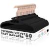imageHOUSE DAY Premium Velvet Baby Hangers 60 Pack 114 Kids Velvet Hangers Sturdy Baby Hangers for Closet Black Baby Clothes Hangers Toddler Hangers Infant Children Non Slip Hanger for Nursery UseBlack