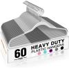 imageHOUSE DAY Heavy Duty Plastic Hangers 60 Pack Non Slip Clothes Hangers with Rubber Pads and 360 Hook  Thin 02 Inch Space Saving Coat Hanger Grey Closet Organizer for Shirt Pants Suit SkirtGray