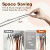 imageHOUSE DAY Heavy Duty Plastic Hangers 60 Pack Non Slip Clothes Hangers with Rubber Pads and 360 Hook  Thin 02 Inch Space Saving Coat Hanger Grey Closet Organizer for Shirt Pants Suit SkirtGray