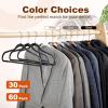 imageHOUSE DAY Heavy Duty Plastic Hangers 60 Pack Non Slip Clothes Hangers with Rubber Pads and 360 Hook  Thin 02 Inch Space Saving Coat Hanger Grey Closet Organizer for Shirt Pants Suit SkirtBlack