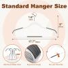 imageHOUSE DAY Heavy Duty Plastic Hangers 60 Pack Non Slip Clothes Hangers with Rubber Pads and 360 Hook  Thin 02 Inch Space Saving Coat Hanger Grey Closet Organizer for Shirt Pants Suit SkirtWhite