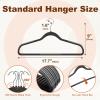 imageHOUSE DAY Heavy Duty Plastic Hangers 60 Pack Non Slip Clothes Hangers with Rubber Pads and 360 Hook  Thin 02 Inch Space Saving Coat Hanger Grey Closet Organizer for Shirt Pants Suit SkirtBlack