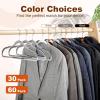 imageHOUSE DAY Heavy Duty Plastic Hangers 60 Pack Non Slip Clothes Hangers with Rubber Pads and 360 Hook  Thin 02 Inch Space Saving Coat Hanger Grey Closet Organizer for Shirt Pants Suit SkirtGray