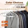 imageHOUSE DAY Heavy Duty Plastic Hangers 60 Pack Non Slip Clothes Hangers with Rubber Pads and 360 Hook  Thin 02 Inch Space Saving Coat Hanger Grey Closet Organizer for Shirt Pants Suit SkirtWhite
