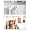 imageHOUSE DAY Plastic Hangers 30 Pack Plastic Clothes Hangers Non Slip Hangers with Grip Heavy Duty Plastic Hanger with 360 Swivel Hook Ultra Thin Hangers Space Saving White Hangers for ClosetWhiteblack