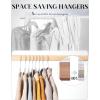 imageHOUSE DAY Plastic Hangers 30 Pack Plastic Clothes Hangers Non Slip Hangers with Grip Heavy Duty Plastic Hanger with 360 Swivel Hook Ultra Thin Hangers Space Saving White Hangers for ClosetLight Gray  Dark Gray