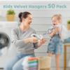 imageHOUSE DAY Premium Baby Velvet Hangers 50 Pack for Kids Non Slip Baby Clothes Hangers for Closet 11 Inch Childrens Hanger Space Saving on Baby Organization GrayWhite