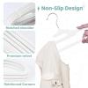 imageHOUSE DAY Premium Baby Velvet Hangers 50 Pack for Kids Non Slip Baby Clothes Hangers for Closet 11 Inch Childrens Hanger Space Saving on Baby Organization GrayWhite