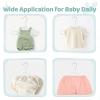 imageHOUSE DAY Premium Baby Velvet Hangers 50 Pack for Kids Non Slip Baby Clothes Hangers for Closet 11 Inch Childrens Hanger Space Saving on Baby Organization GrayWhite