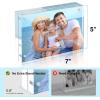 imageHOUSE DAY Acrylic Picture Frames 4x6 Strong Magnetic Photo Frame Double Sided Clear Picture Frames with Microfiber Cloth Frameless Standing Desktop Frame for Home Office Events 3 Pack Gift Ready5x71 Pack