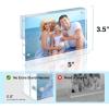 imageHOUSE DAY Acrylic Picture Frames 4x6 Strong Magnetic Photo Frame Double Sided Clear Picture Frames with Microfiber Cloth Frameless Standing Desktop Frame for Home Office Events 3 Pack Gift Ready35x53 Pack