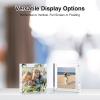 imageHOUSE DAY Acrylic Picture Frames 4x6 Strong Magnetic Photo Frame Double Sided Clear Picture Frames with Microfiber Cloth Frameless Standing Desktop Frame for Home Office Events 3 Pack Gift Ready4x43 Pack