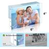 imageHOUSE DAY Acrylic Picture Frames 4x6 Strong Magnetic Photo Frame Double Sided Clear Picture Frames with Microfiber Cloth Frameless Standing Desktop Frame for Home Office Events 3 Pack Gift Ready4x61 Pack