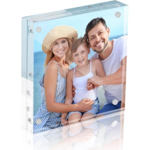 imageHOUSE DAY Acrylic Picture Frames 4x6 Strong Magnetic Photo Frame Double Sided Clear Picture Frames with Microfiber Cloth Frameless Standing Desktop Frame for Home Office Events 3 Pack Gift Ready4x41 Pack