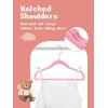imageHOUSE DAY Black Velvet Baby Hangers 20 Pack Premium Kids Hangers for Children Infant ampamp Toddler Clothes Durable Non Slip Baby Felt Hanger 11 Inch Hanger for Closet Ideal for Everyday UseLight Pink