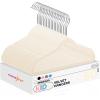 imageHOUSE DAY Black Velvet Baby Hangers 20 Pack Premium Kids Hangers for Children Infant ampamp Toddler Clothes Durable Non Slip Baby Felt Hanger 11 Inch Hanger for Closet Ideal for Everyday UseBeige