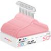 imageHOUSE DAY Black Velvet Baby Hangers 20 Pack Premium Kids Hangers for Children Infant ampamp Toddler Clothes Durable Non Slip Baby Felt Hanger 11 Inch Hanger for Closet Ideal for Everyday UseLight Pink