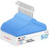 imageHOUSE DAY Black Velvet Baby Hangers 20 Pack Premium Kids Hangers for Children Infant ampamp Toddler Clothes Durable Non Slip Baby Felt Hanger 11 Inch Hanger for Closet Ideal for Everyday UseBlue