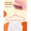 imageHOUSE DAY Black Velvet Baby Hangers 20 Pack Premium Kids Hangers for Children Infant ampamp Toddler Clothes Durable Non Slip Baby Felt Hanger 11 Inch Hanger for Closet Ideal for Everyday UseLight Pink