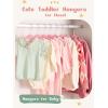 imageHOUSE DAY Black Velvet Baby Hangers 20 Pack Premium Kids Hangers for Children Infant ampamp Toddler Clothes Durable Non Slip Baby Felt Hanger 11 Inch Hanger for Closet Ideal for Everyday UseLight Pink