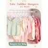 imageHOUSE DAY Black Velvet Baby Hangers 20 Pack Premium Kids Hangers for Children Infant ampamp Toddler Clothes Durable Non Slip Baby Felt Hanger 11 Inch Hanger for Closet Ideal for Everyday UseWhite