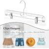 imageHOUSE DAY Bulk Clear Pants Hangers with Clips 500 Pack NonSlip Plastic Skirt Hanger with 2 Adjustable Clips Slim Clip Hangers for Pants Skirts Shorts 14quot Clear Hanger 360Rotating Swivel Hook500pcs