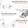 imageHOUSE DAY Bulk Clear Pants Hangers with Clips 500 Pack NonSlip Plastic Skirt Hanger with 2 Adjustable Clips Slim Clip Hangers for Pants Skirts Shorts 14quot Clear Hanger 360Rotating Swivel Hook500pcs