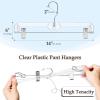 imageHOUSE DAY Bulk Clear Pants Hangers with Clips 500 Pack NonSlip Plastic Skirt Hanger with 2 Adjustable Clips Slim Clip Hangers for Pants Skirts Shorts 14quot Clear Hanger 360Rotating Swivel Hook500pcs