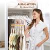 imageHOUSE DAY Closet Organizers and Storage Tank Top Hangers Rotatable Bra Organzier for Closet Max 48 Storage Capacity Sport Bra Holder Wood Space Saving Hanger 2 Pack  Dorm Room EssentialsNatural