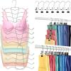 imageHOUSE DAY Tank Top Hanger 2 Pack and 20 Pack Leggings Organizers Space Saving Hangers Holding 20 Yoga Pants16 Bras Organizer Hanging Closet Organizers and Storage for Hat Camisoles Shorts BlackSilverblack
