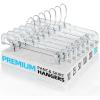 imageHOUSE DAY Bulk Clear Pants Hangers with Clips 500 Pack NonSlip Plastic Skirt Hanger with 2 Adjustable Clips Slim Clip Hangers for Pants Skirts Shorts 14quot Clear Hanger 360Rotating Swivel Hook300pcs