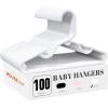 imageHOUSE DAY Baby Hangers 100 Pack  Durable Plastic Infant ampamp Kids Clothes Hangers Thin Compact SpaceSaving Design for NurseryChildrens Closet Toddler Small Hangers White InfantBabyToddlerKidsWhite