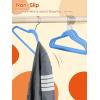 imageHOUSE DAY 14 Inch Kids Velvet Hangers 100 Pack Durable Big Kid Hangers for Youth Teen Non Slip Kids Felt Hanger Cute Childrens Hanger for Closet BlackBlue