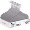 imageHOUSE DAY 14 Inch Kids Velvet Hangers 100 Pack Durable Big Kid Hangers for Youth Teen Non Slip Kids Felt Hanger Cute Childrens Hanger for Closet BlackGray