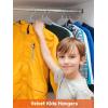 imageHOUSE DAY 14 Inch Kids Velvet Hangers 100 Pack Durable Big Kid Hangers for Youth Teen Non Slip Kids Felt Hanger Cute Childrens Hanger for Closet BlackGray
