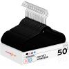 imageHOUSE DAY 14 Inch Kids Velvet Hangers 100 Pack Durable Big Kid Hangers for Youth Teen Non Slip Kids Felt Hanger Cute Childrens Hanger for Closet BlackBlack