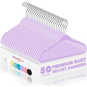 imageHOUSE DAY 14 Inch Kids Velvet Hangers 100 Pack Durable Big Kid Hangers for Youth Teen Non Slip Kids Felt Hanger Cute Childrens Hanger for Closet BlackPurple