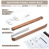 imageHOUSE DAY Pants Hangers Space Saving Wood Jean Hangers for Closet Non Slip Multi Functional Pants Rack Hanger Multiuse Pant Organizer for Closet Space Saving Hangers for Pants 4PACK BlackWalnut