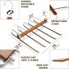 imageHOUSE DAY Pants Hangers Space Saving Wood Jean Hangers for Closet Non Slip Multi Functional Pants Rack Hanger Multiuse Pant Organizer for Closet Space Saving Hangers for Pants 4PACK BlackWalnut