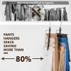 imageHOUSE DAY Pants Hangers Space Saving Wood Jean Hangers for Closet Non Slip Multi Functional Pants Rack Hanger Multiuse Pant Organizer for Closet Space Saving Hangers for Pants 4PACK BlackBlack