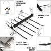 imageHOUSE DAY Pants Hangers Space Saving Wood Jean Hangers for Closet Non Slip Multi Functional Pants Rack Hanger Multiuse Pant Organizer for Closet Space Saving Hangers for Pants 4PACK BlackBlack